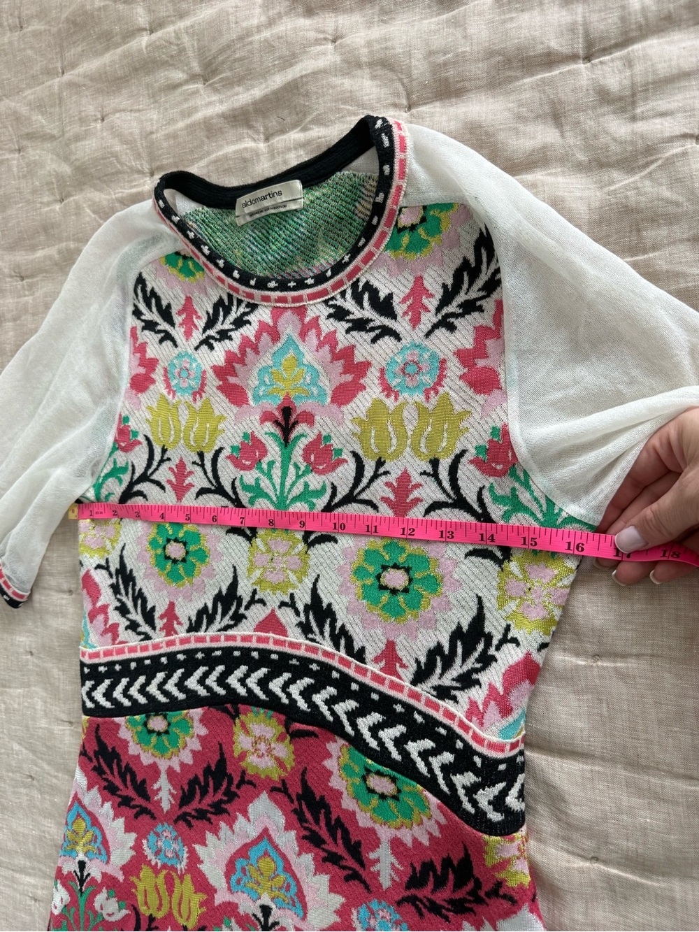 Anthropologie Aldomartins Floral Knit Sweater Dress Size Small - Picture 12 of 14